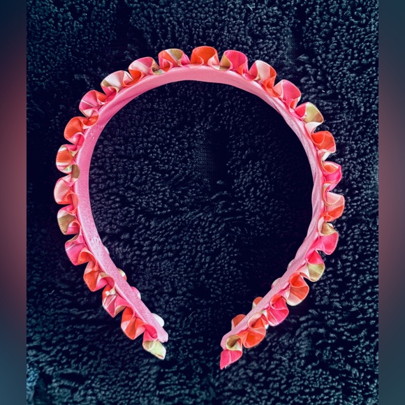 Carbon38 Eugenia Kim Rafaela Pink/Multi Ruffle Fabric Headband NWOT main image 4